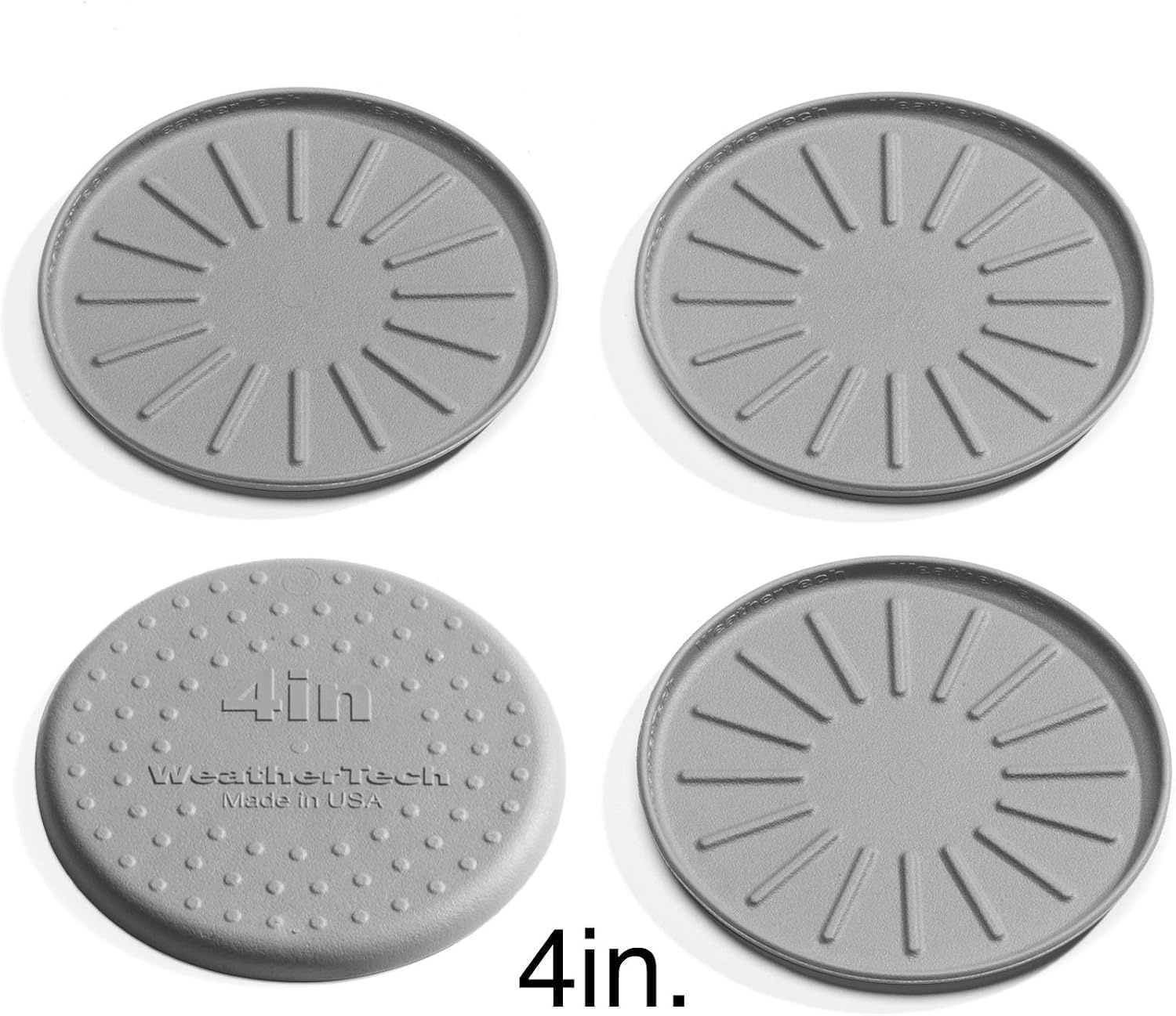 image:imageWeatherTech 8 Coasters for Home Surfaces AntiSkid NoSlip knibs Set of 4 Black 8A8CSTBKGray