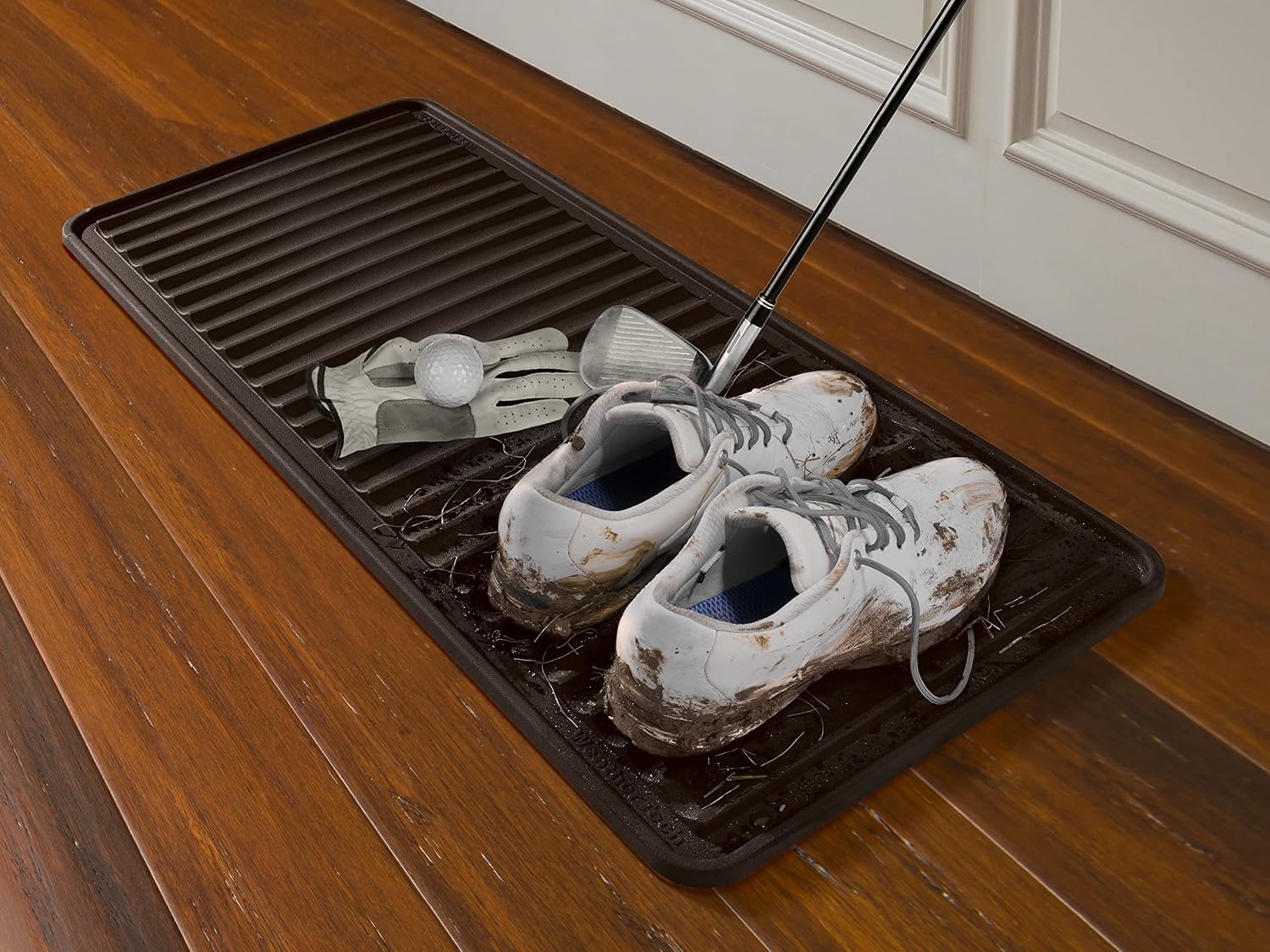 image:imageWeatherTech BootTray 16x36 Grey Durable Mat for Dirty Boots and ShoesCocoa