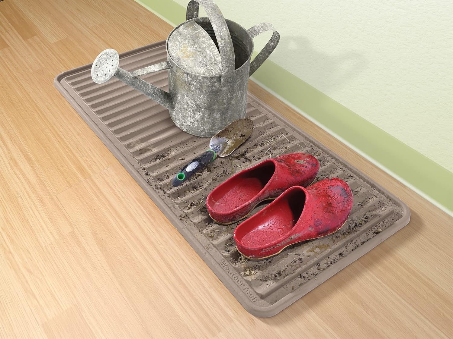 image:imageWeatherTech BootTray 16x36 Grey Durable Mat for Dirty Boots and ShoesGray