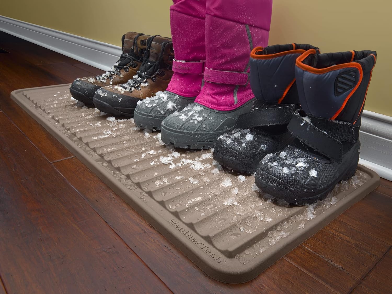 image:imageWeatherTech BootTray 16x36 Grey Durable Mat for Dirty Boots and ShoesGray