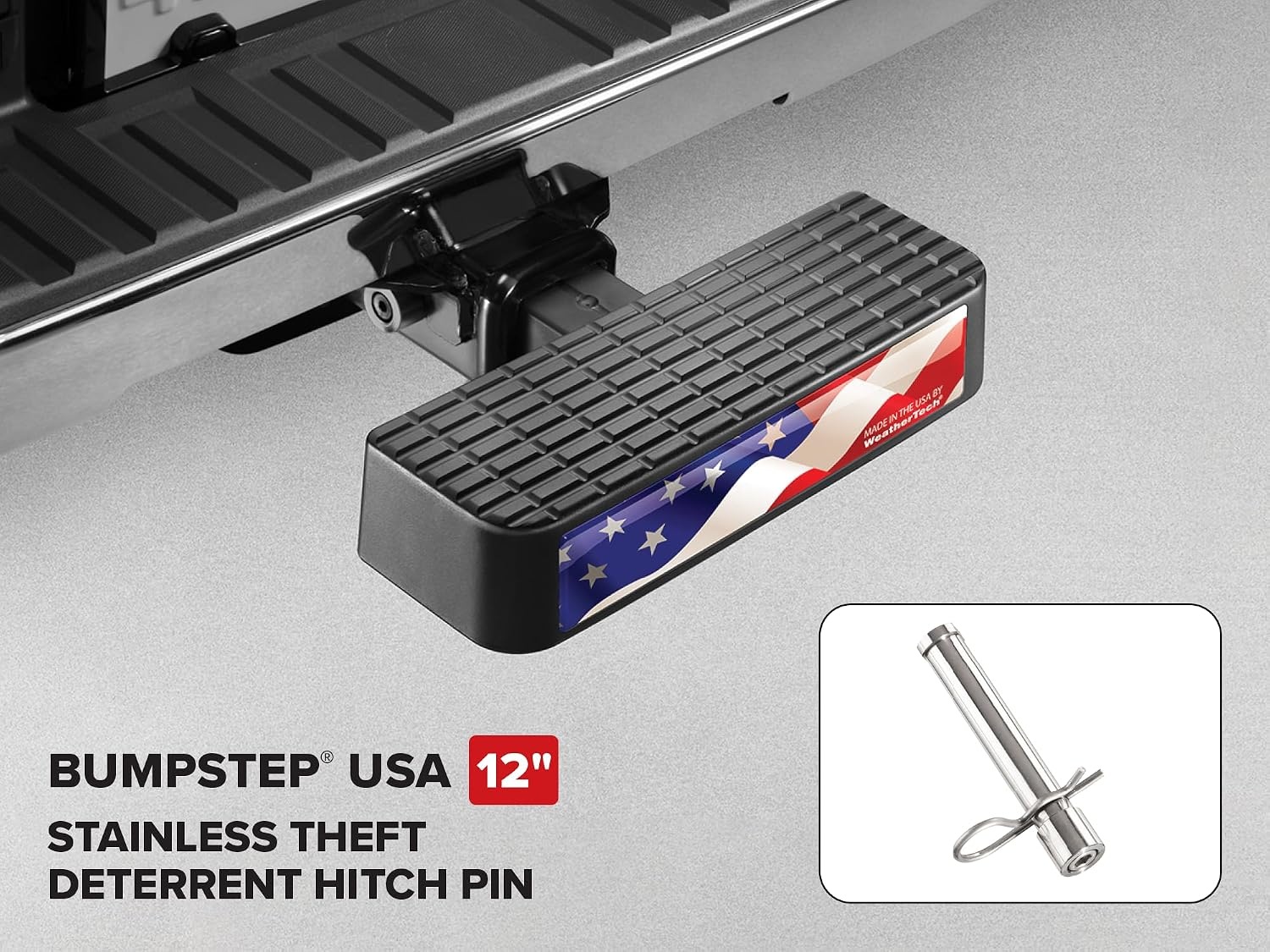 image:imageWeatherTech BumpStep USA with Stainless Steel Hitch Pin 8ABS2WHP6