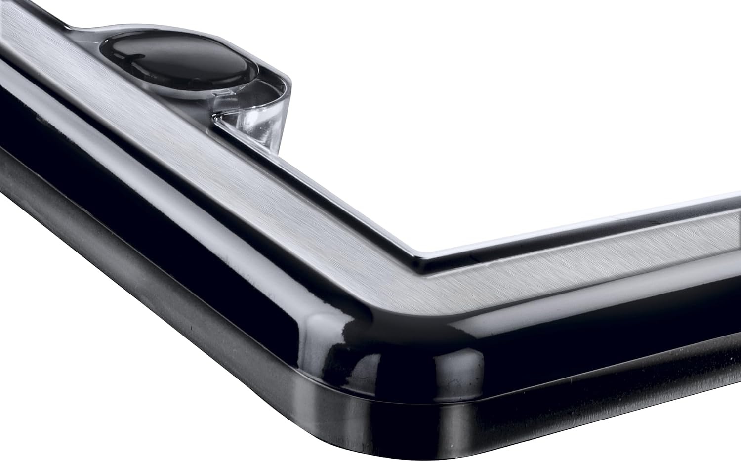 image:imageWeatherTech ClearFrame License Plate Frame Baby BlueBrushed StainlessBlack