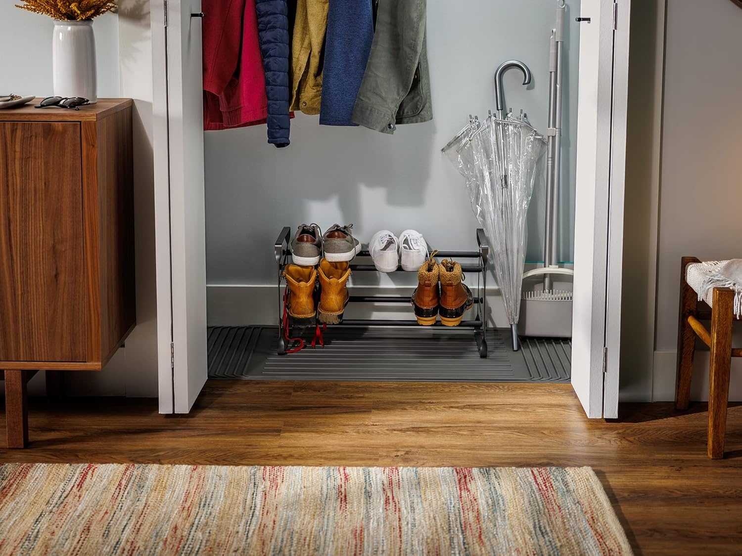 image:imageWeatherTech ClosetMat 55 by 22 Inches Mat Protection for Closet Floors Trimmable BlackGrey