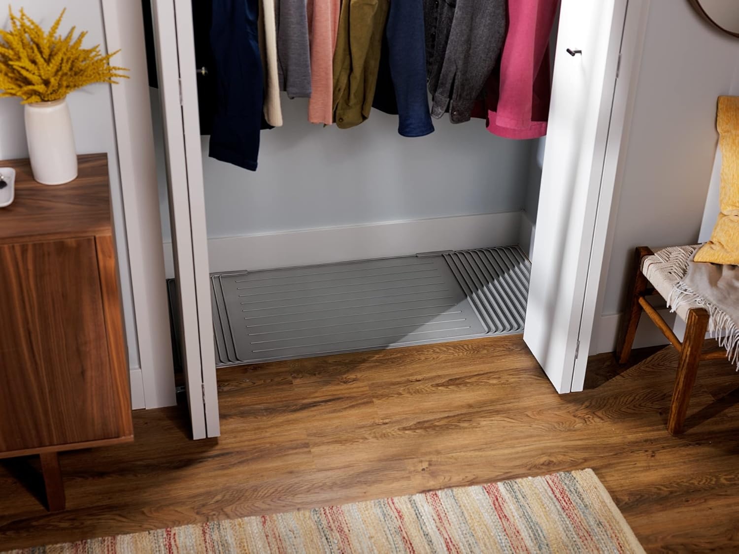 image:imageWeatherTech ClosetMat 55 by 22 Inches Mat Protection for Closet Floors Trimmable BlackGrey