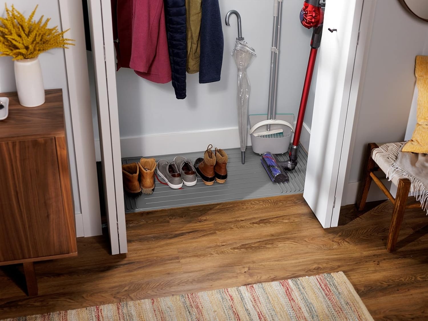 image:imageWeatherTech ClosetMat 55 by 22 Inches Mat Protection for Closet Floors Trimmable BlackGrey
