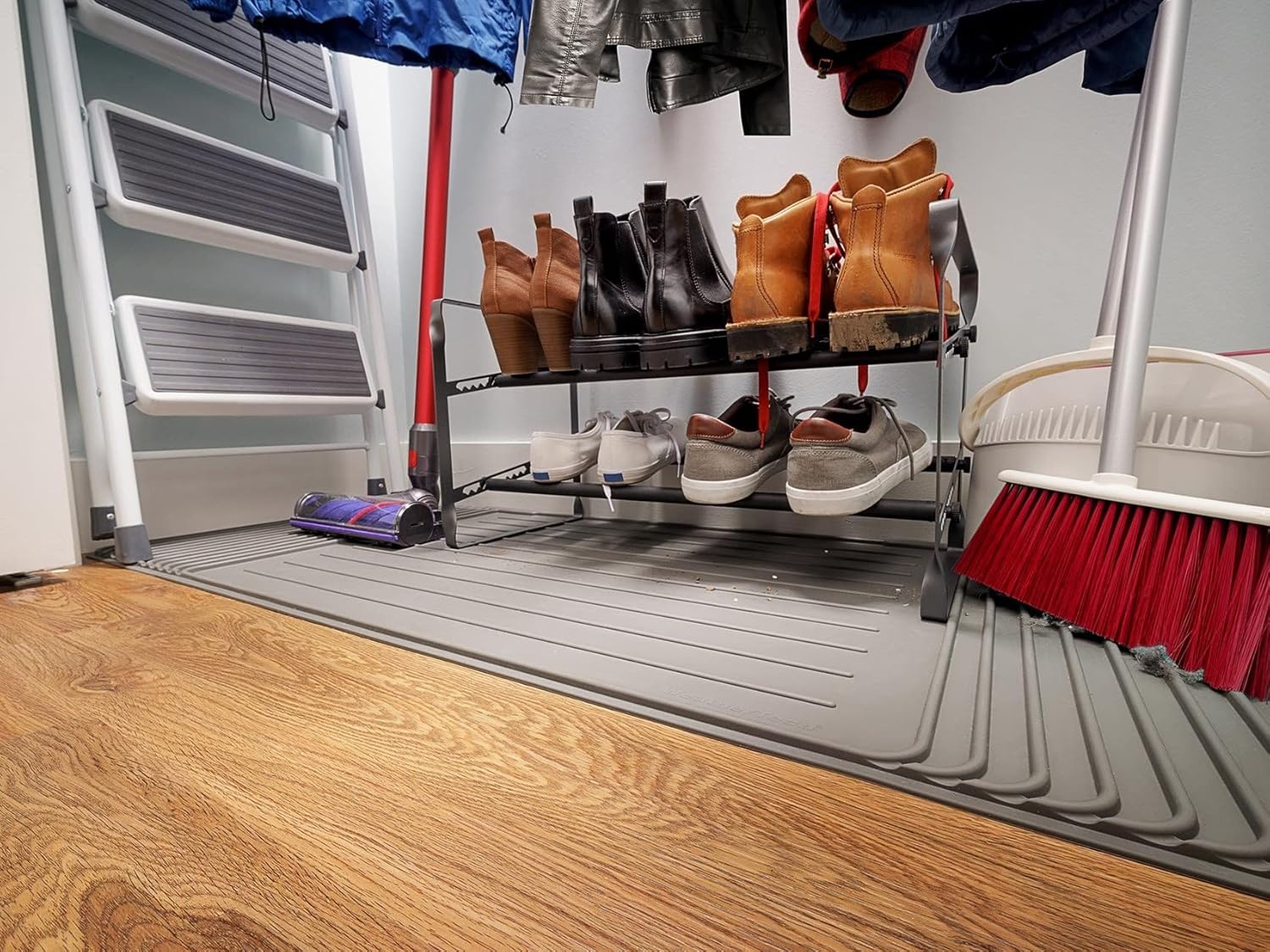 image:imageWeatherTech ClosetMat 55 by 22 Inches Mat Protection for Closet Floors Trimmable BlackGrey