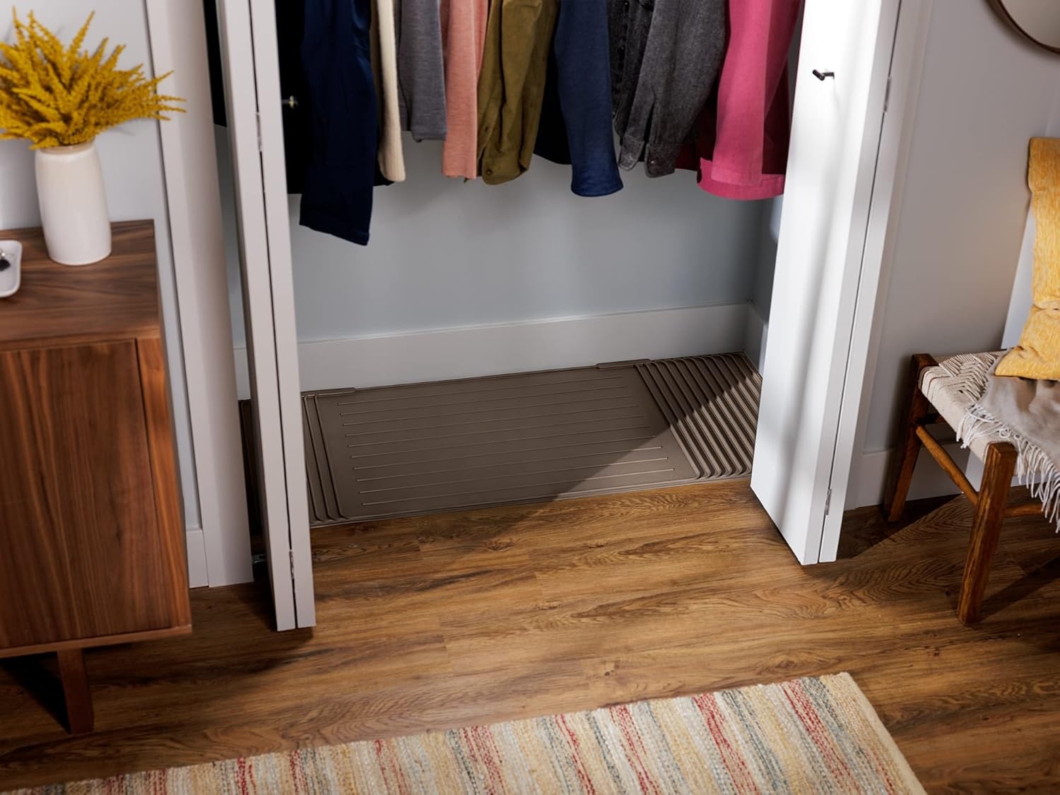 image:imageWeatherTech ClosetMat 55 by 22 Inches Mat Protection for Closet Floors Trimmable BlackTan