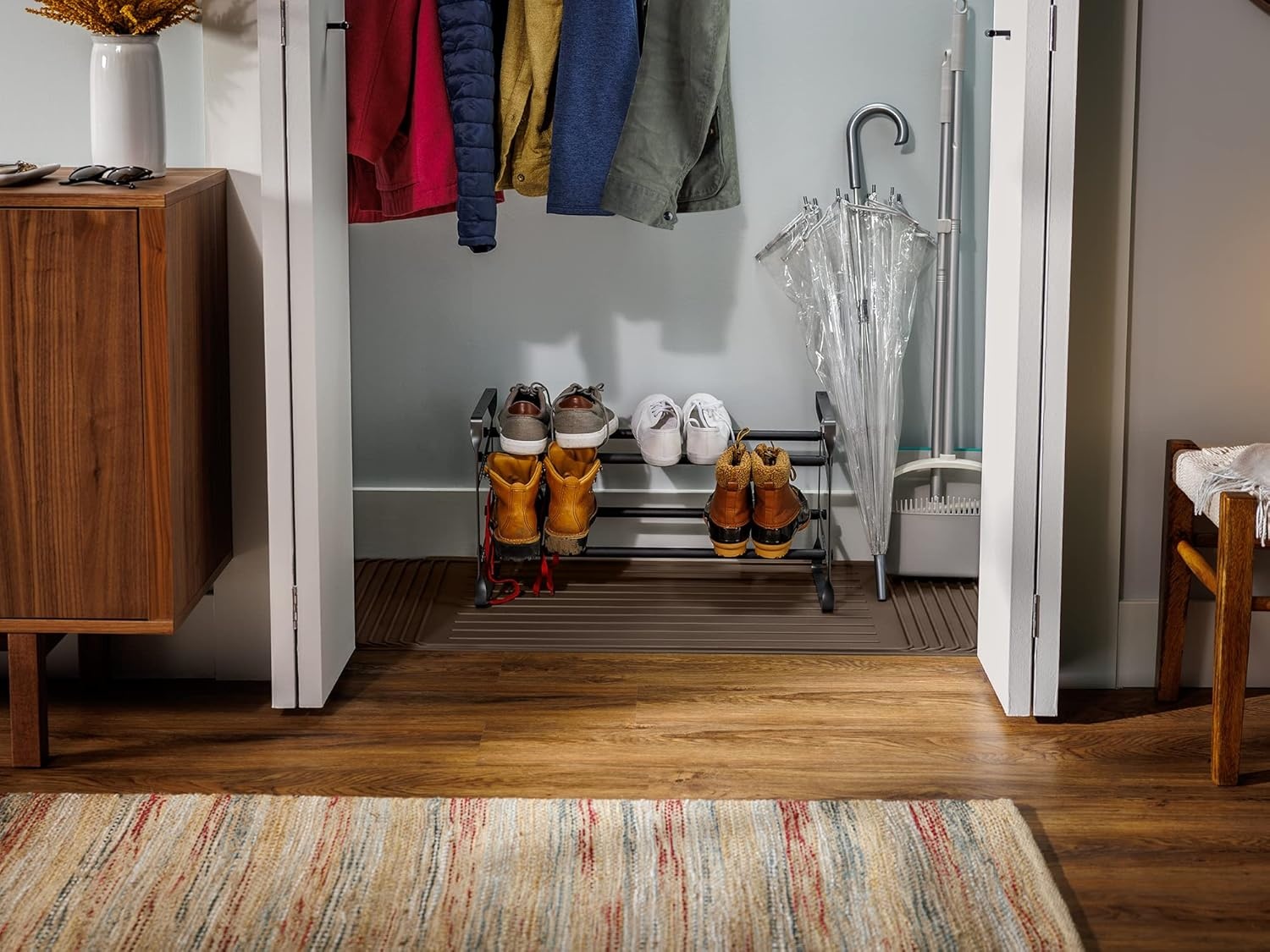 image:imageWeatherTech ClosetMat 55 by 22 Inches Mat Protection for Closet Floors Trimmable BlackTan