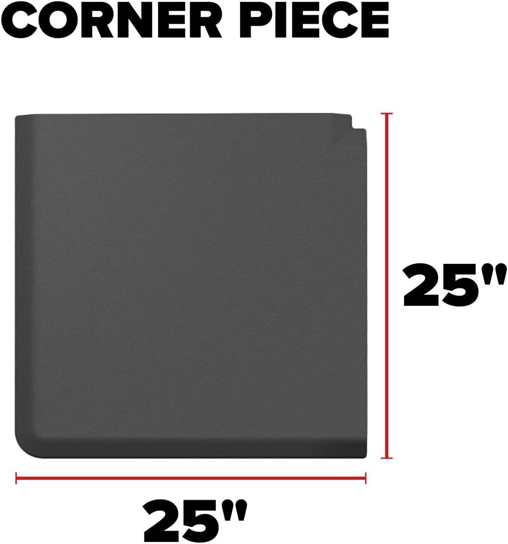 image:imageWeatherTech ComfortMat Connect Cushioned NonSlip Waterproof AntiFatigue Mat 25 x 25 Corner Mat Stone GreyBlack