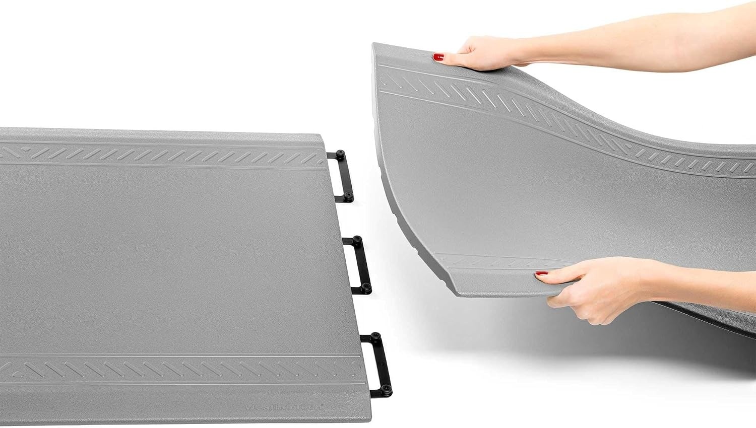 image:imageWeatherTech ComfortMat Connect Cushioned NonSlip Waterproof AntiFatigue Mat 25 x 25 Corner Mat Stone GreyCocoa