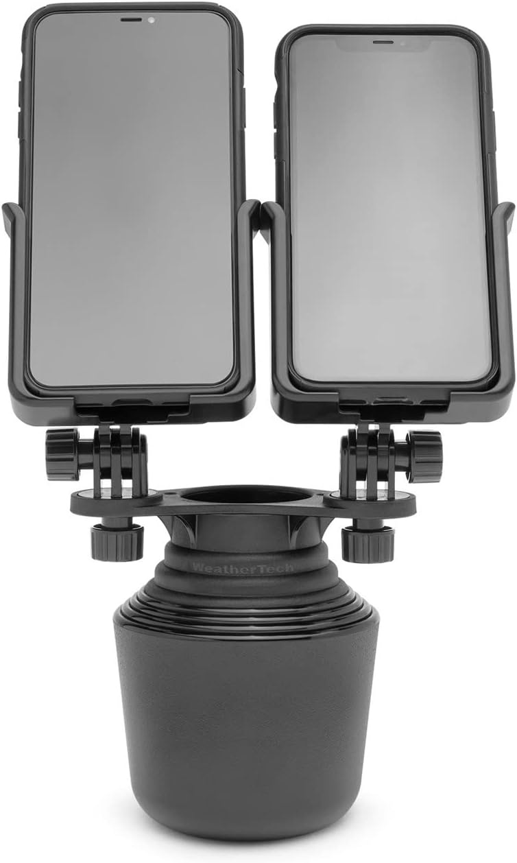 image:imageWeatherTech CupFone Duo Adjustable Universal Cup Holder Phone Mount Car amp Truck Accessory Best Design for iPhone amp Smartphone Charging Black Plastic KnobsGraphite