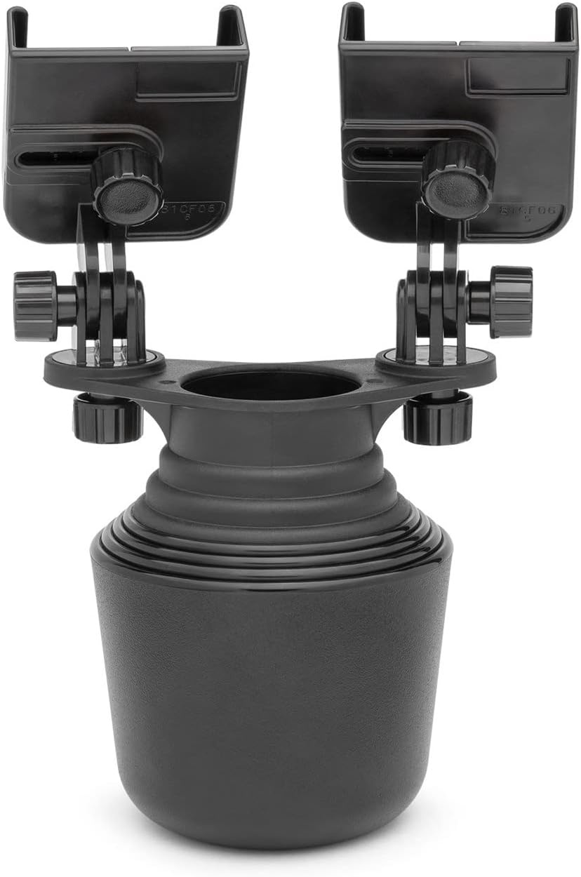 image:imageWeatherTech CupFone Duo Adjustable Universal Cup Holder Phone Mount Car amp Truck Accessory Best Design for iPhone amp Smartphone Charging Black Plastic KnobsGraphite
