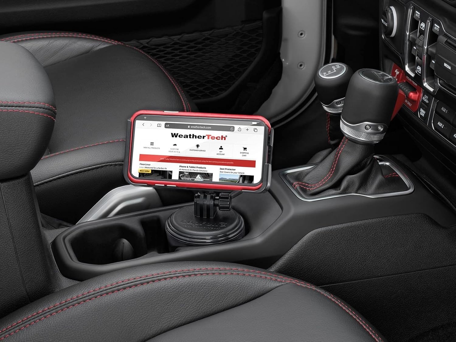 image:imageWeatherTech CupFone Two View Adjustable Universal Cup Holder Phone Mount Car amp Truck Accessory Best Design for iPhone amp Smartphone Charging Black Plastic KnobsViolet