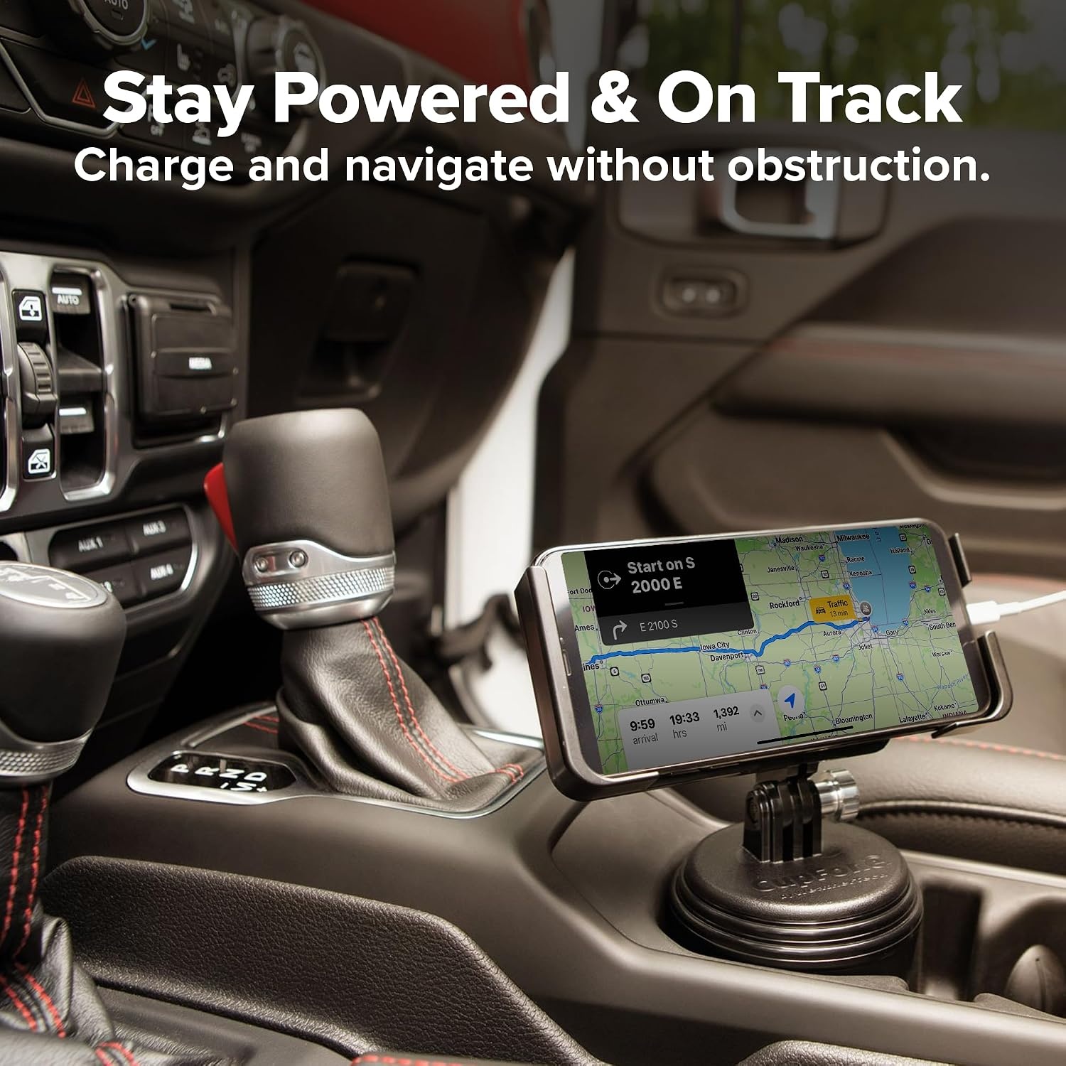 image:imageWeatherTech CupFone Two View Adjustable Universal Cup Holder Phone Mount Car amp Truck Accessory Best Design for iPhone amp Smartphone Charging Black Plastic KnobsOrange