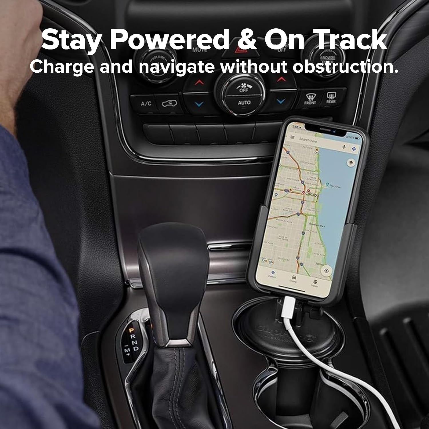 image:imageWeatherTech CupFone Universal Cup Holder Phone Mount for Cars Adjustable amp Secure Fit with Open Access for Charging Compatible with iPhone Android BlackOrange Billet Knobs