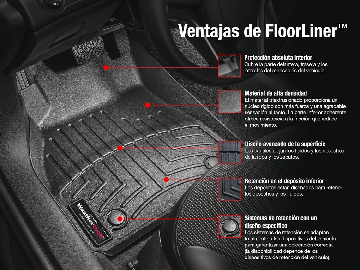 image:imageWeatherTech Custom Fit FloorLiners for Honda HRV 1st amp 2nd Row 4470513 Black