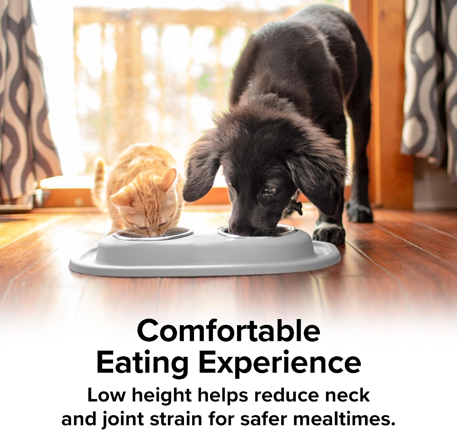 image:imageWeatherTech Double Low Pet Feeding System wPlastic DogCat Bowls 8 oz 1 Cup Dark Grey PDL0801DGTan