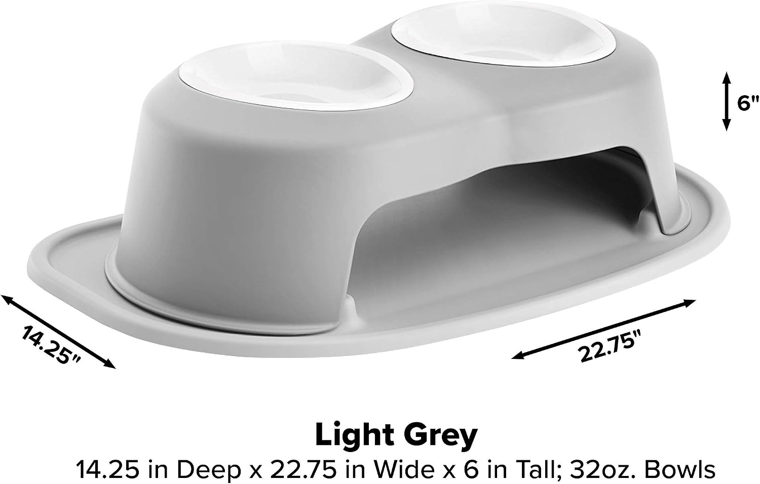 image:imageWeatherTech Extra Single Bowl 8 oz BPAFree Plastic 81P08BOWLLight Grey