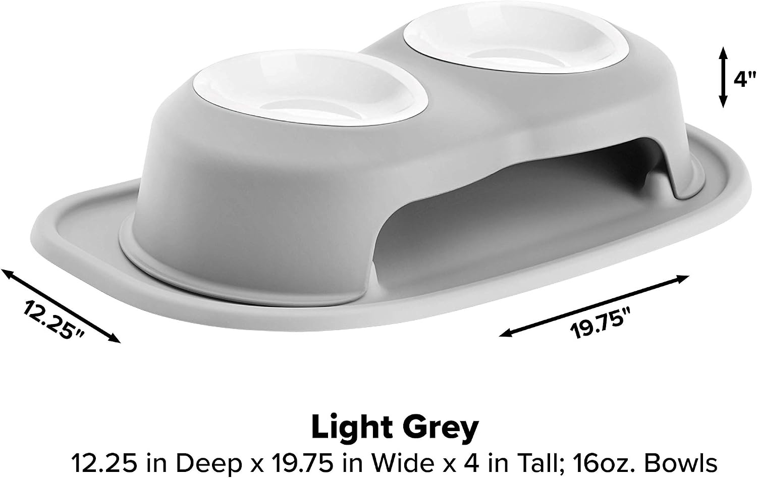 image:imageWeatherTech Extra Single Bowl 8 oz BPAFree Plastic 81P08BOWLLight Grey