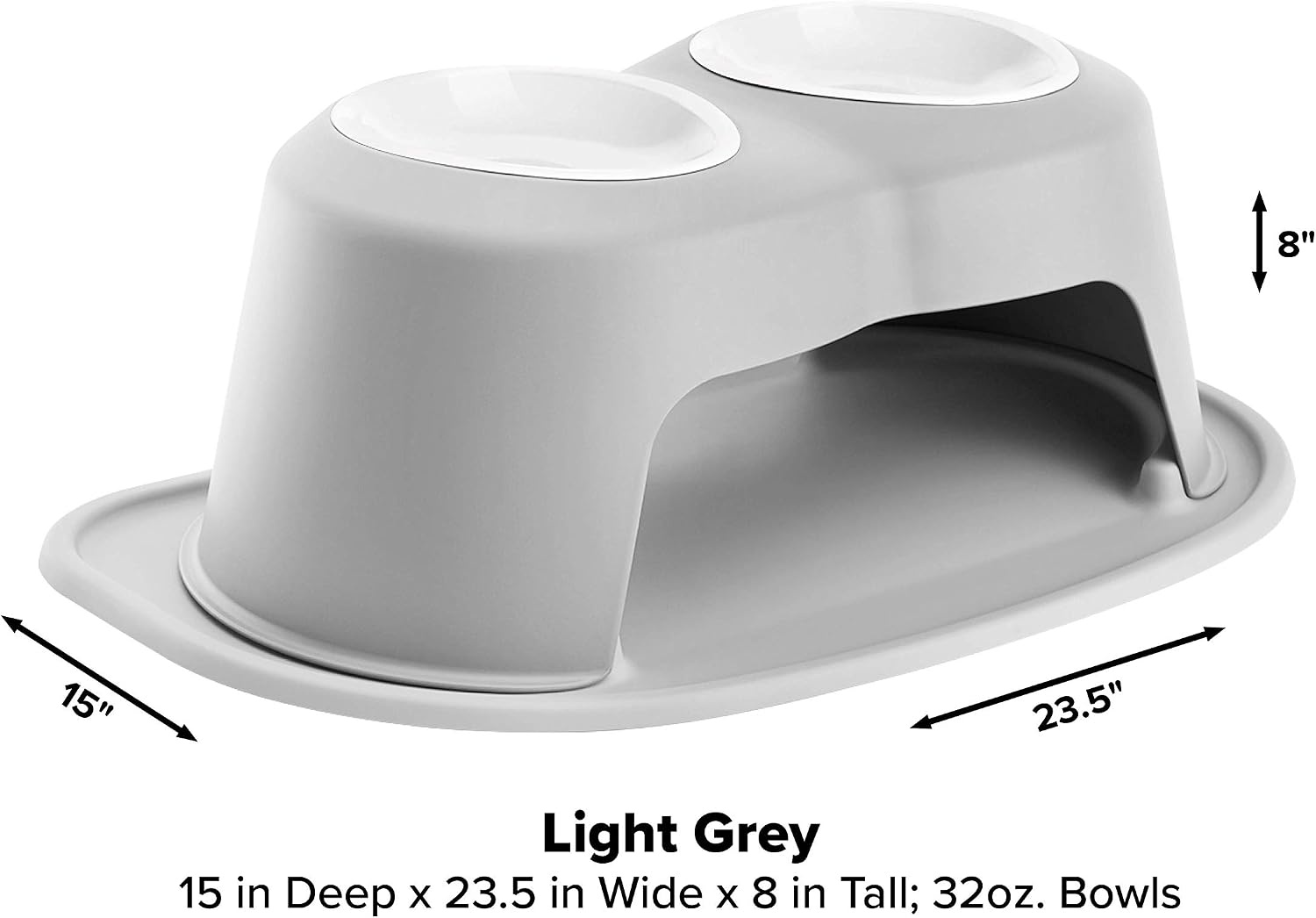 image:imageWeatherTech Extra Single Bowl 8 oz BPAFree Plastic 81P08BOWLLight Grey