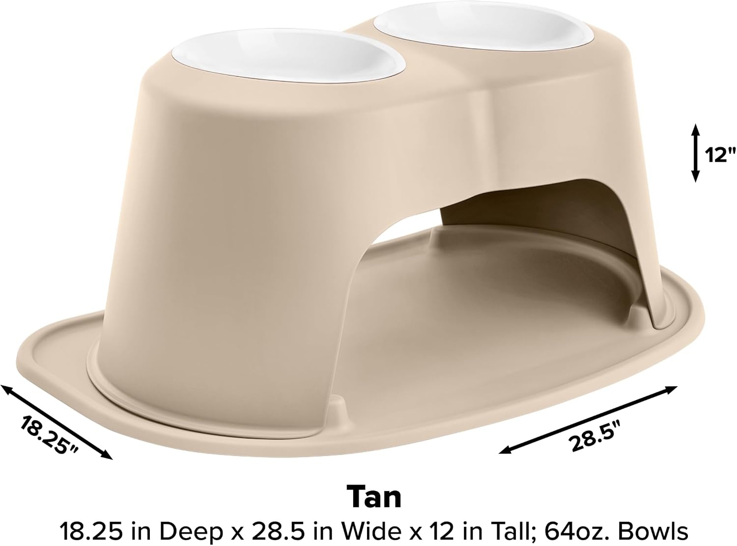 image:imageWeatherTech Extra Single Bowl 8 oz BPAFree Plastic 81P08BOWLTan