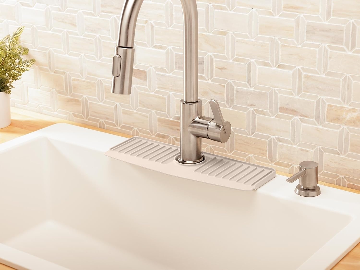 image:imageWeatherTech FaucetMat Protect Your Kitchen amp Bathroom Countertops Light GreyPebbleTan