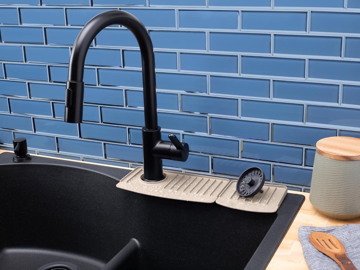image:imageWeatherTech FaucetMat Protect Your Kitchen amp Bathroom Countertops Light GreyPebbleTan