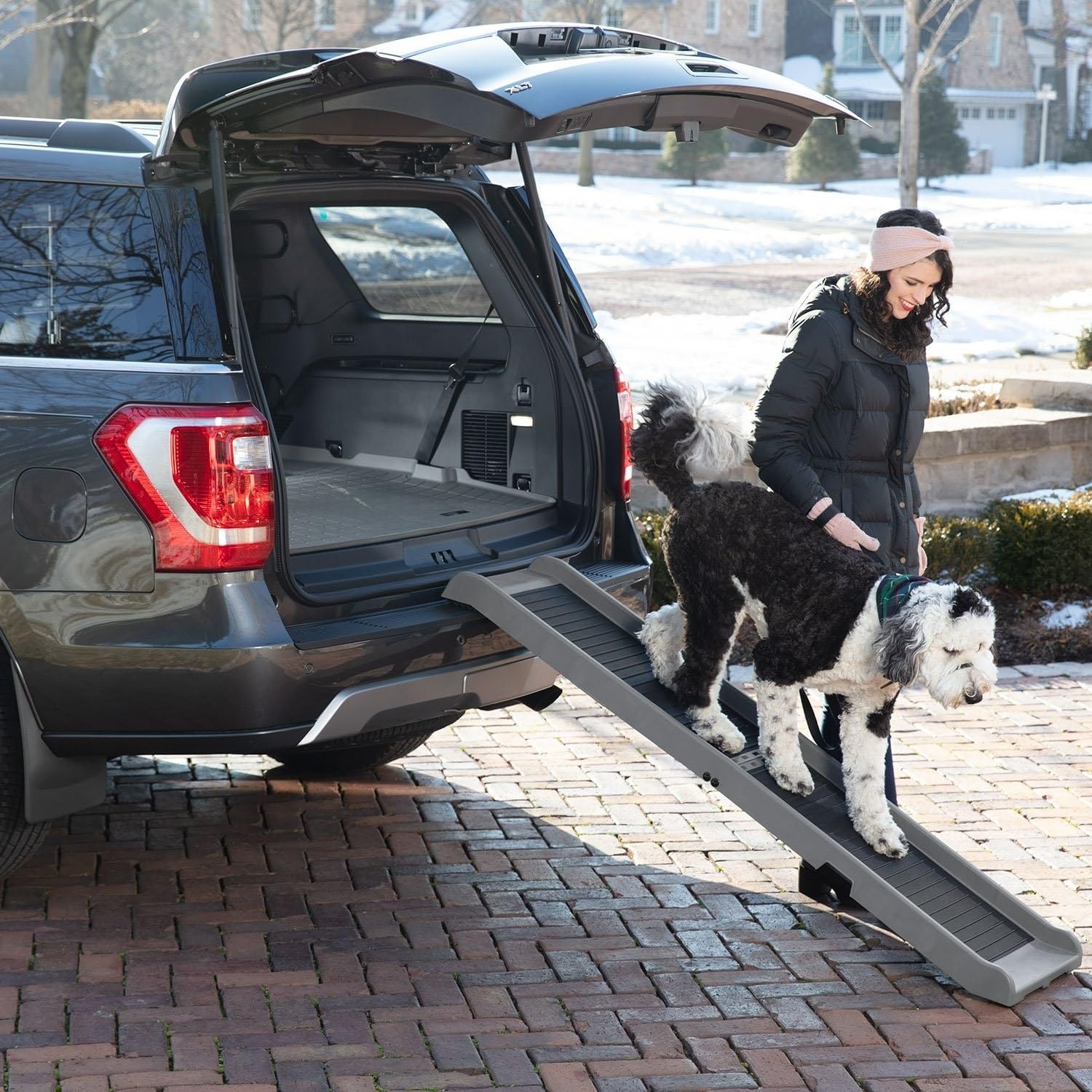 image:imageWeatherTech PetRamp NonSlip Portable Dog Ramp for Large Dogs to 300 Pounds 67 x 15 Traction Grip Ramp Easy Access for Pets to Car SUV Truck Bed Couch amp Other Home AreasPetRamp