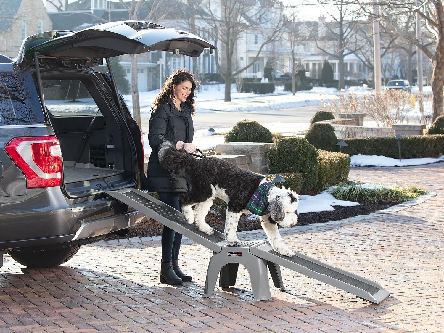 image:imageWeatherTech PetRamp NonSlip Portable Dog Ramp for Large Dogs to 300 Pounds 67 x 15 Traction Grip Ramp Easy Access for Pets to Car SUV Truck Bed Couch amp Other Home AreasEasy Ramp