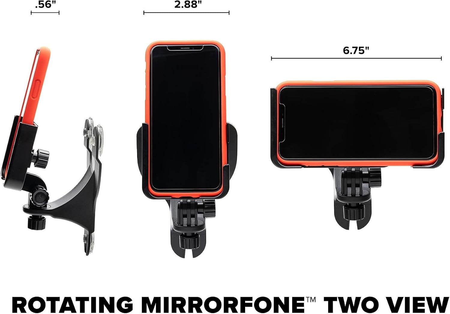 image:imageWeatherTech Rotating MirrorFone White with White Plastic Knobs Phone Holder Mount for Bathroom Kitchen Shower Mirror Tile 8ARM2WHSilver Billet Knobs
