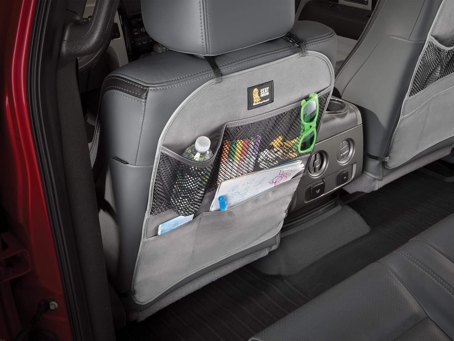 image:imageWeatherTech Seat Back Protector Universal Kick Mat and Organizer for The Back of Your Seat Charcoal