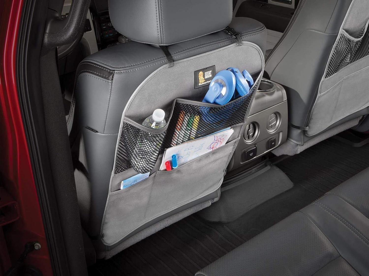 image:imageWeatherTech Seat Back Protector Universal Kick Mat and Organizer for The Back of Your Seat Charcoal