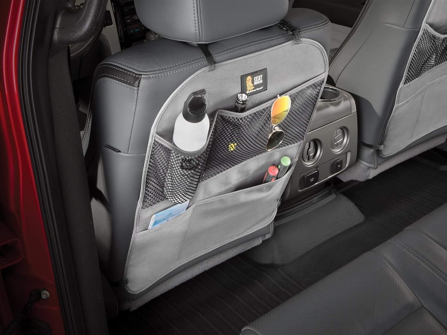 image:imageWeatherTech Seat Back Protector Universal Kick Mat and Organizer for The Back of Your Seat Charcoal
