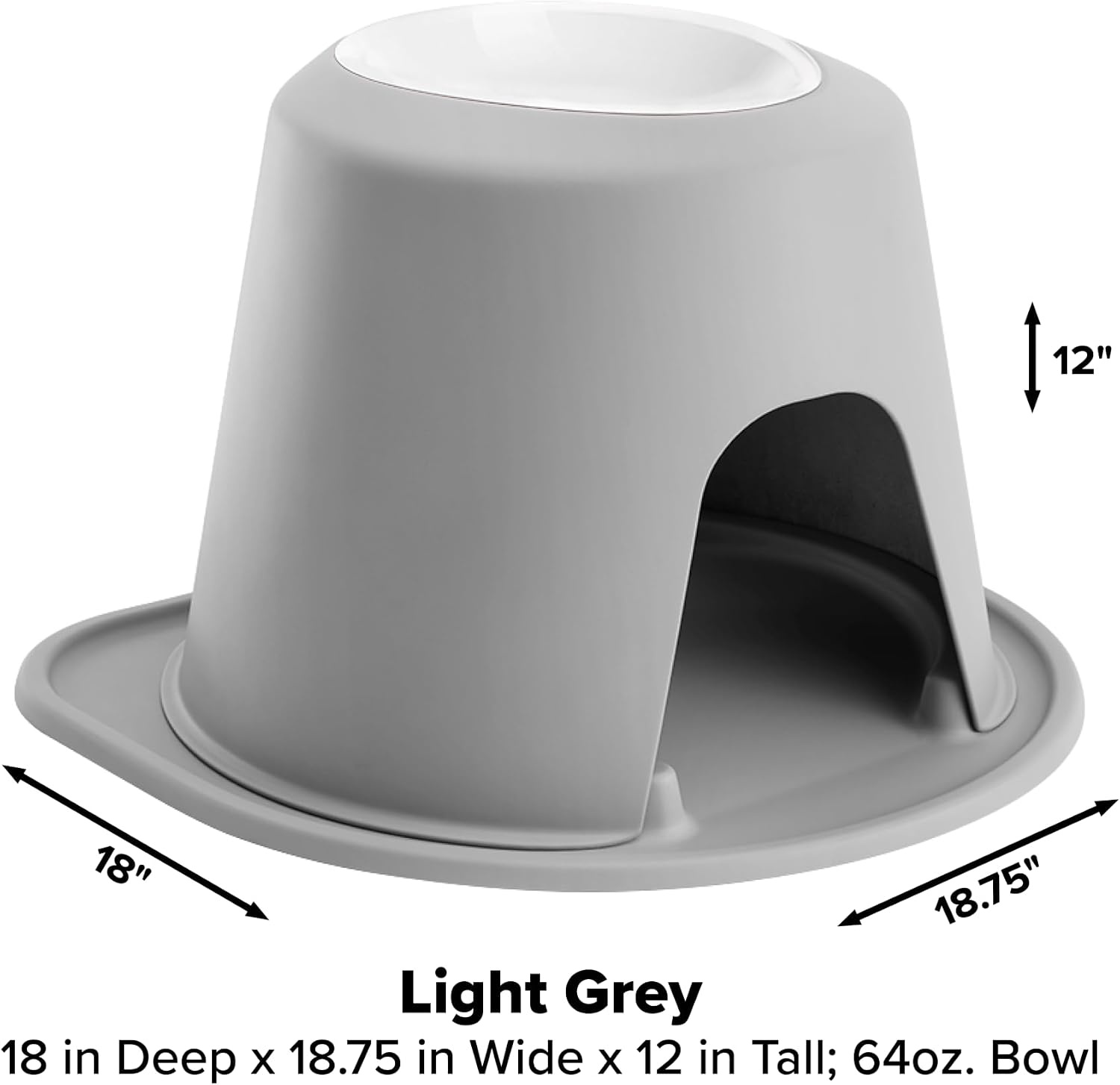 image:imageWeatherTech Single High Pet Feeding System wPlastic DogCat Bowls 3 High Stand Dark Grey PSH0803DGDGLight Grey