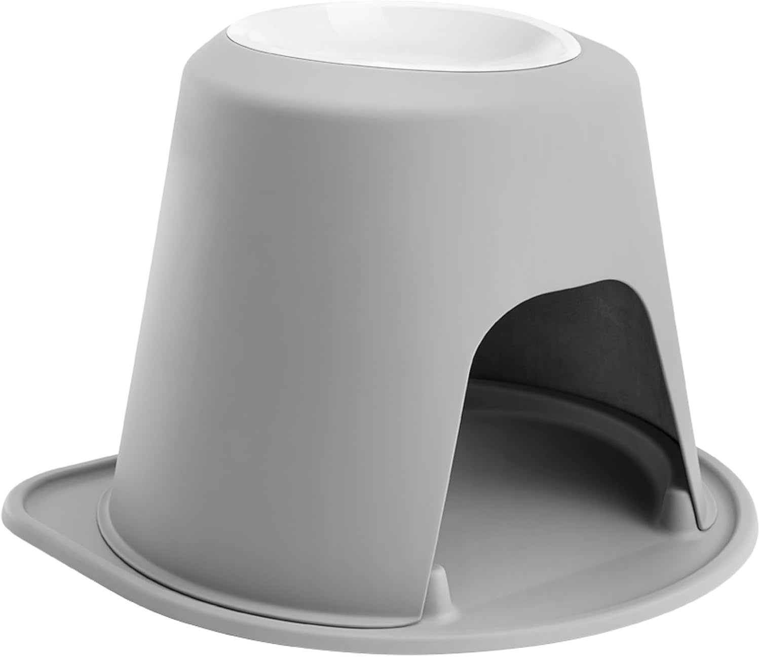 image:imageWeatherTech Single High Pet Feeding System wPlastic DogCat Bowls 3 High Stand Dark Grey PSH0803DGDGLight Grey