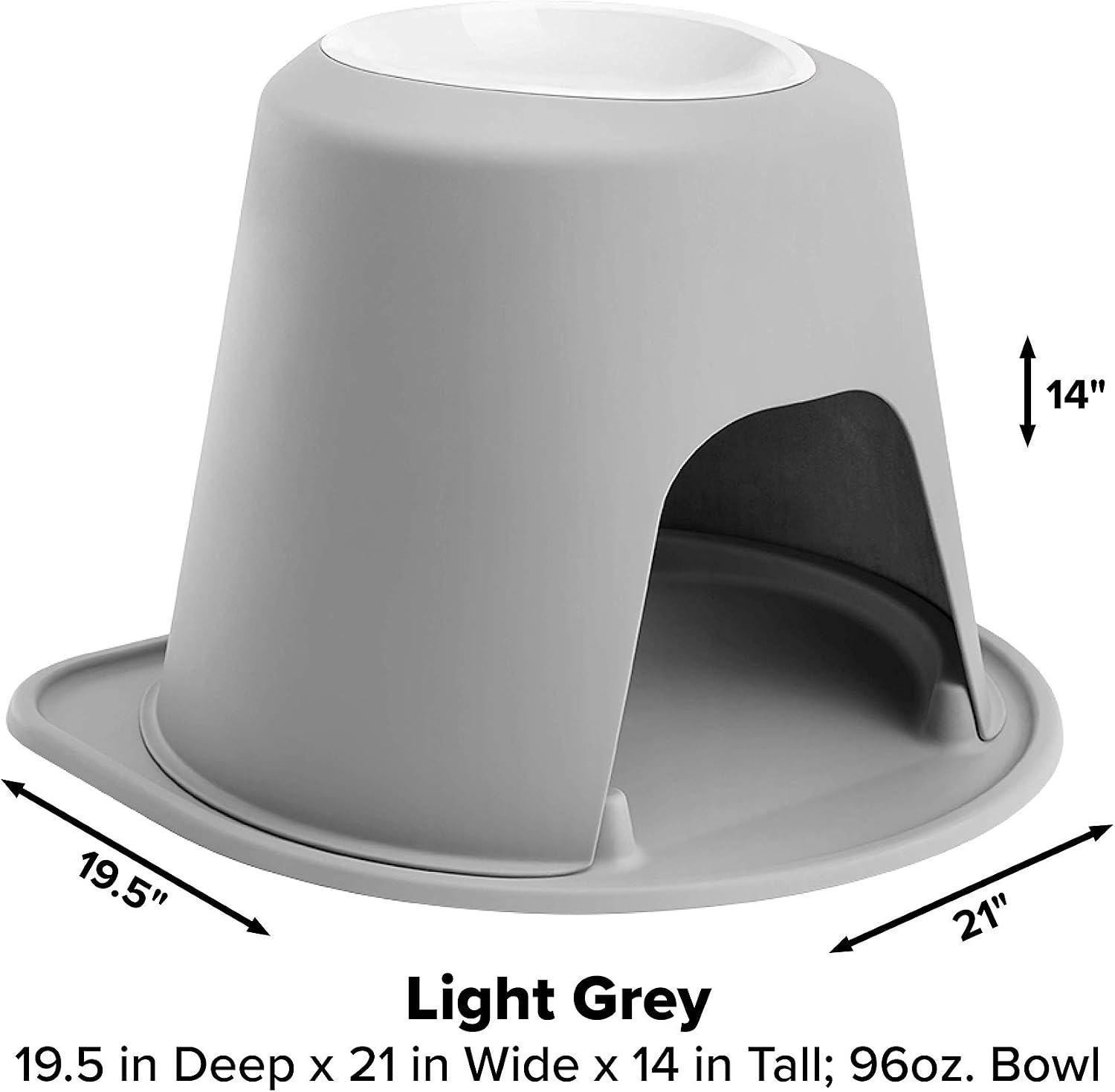 image:imageWeatherTech Single High Pet Feeding System wPlastic DogCat Bowls 3 High Stand Dark Grey PSH0803DGDGLight Grey