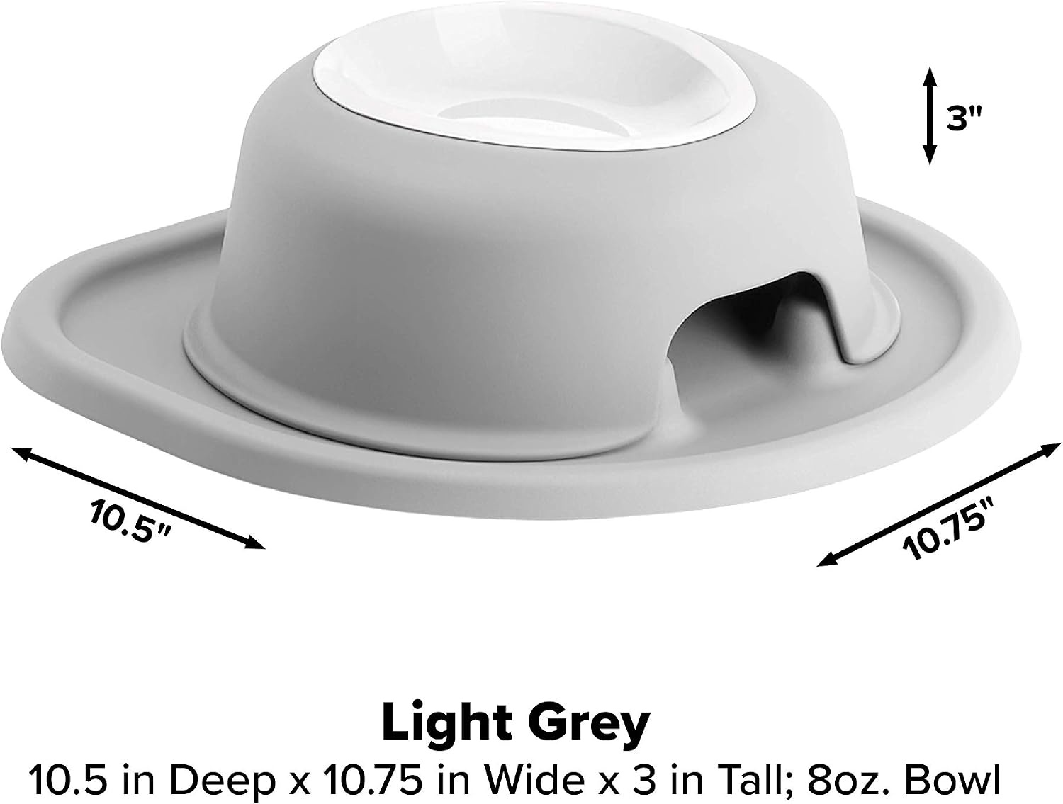 image:imageWeatherTech Single High Pet Feeding System wPlastic DogCat Bowls 3 High Stand Dark Grey PSH0803DGDGLight Grey
