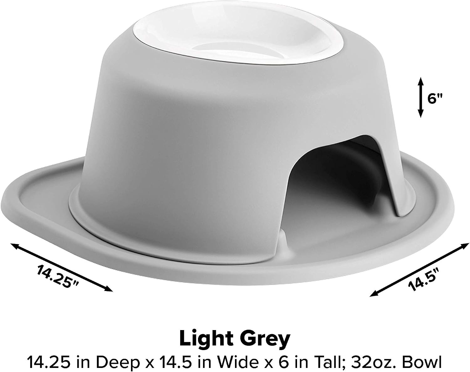 image:imageWeatherTech Single High Pet Feeding System wPlastic DogCat Bowls 3 High Stand Dark Grey PSH0803DGDGLight Grey
