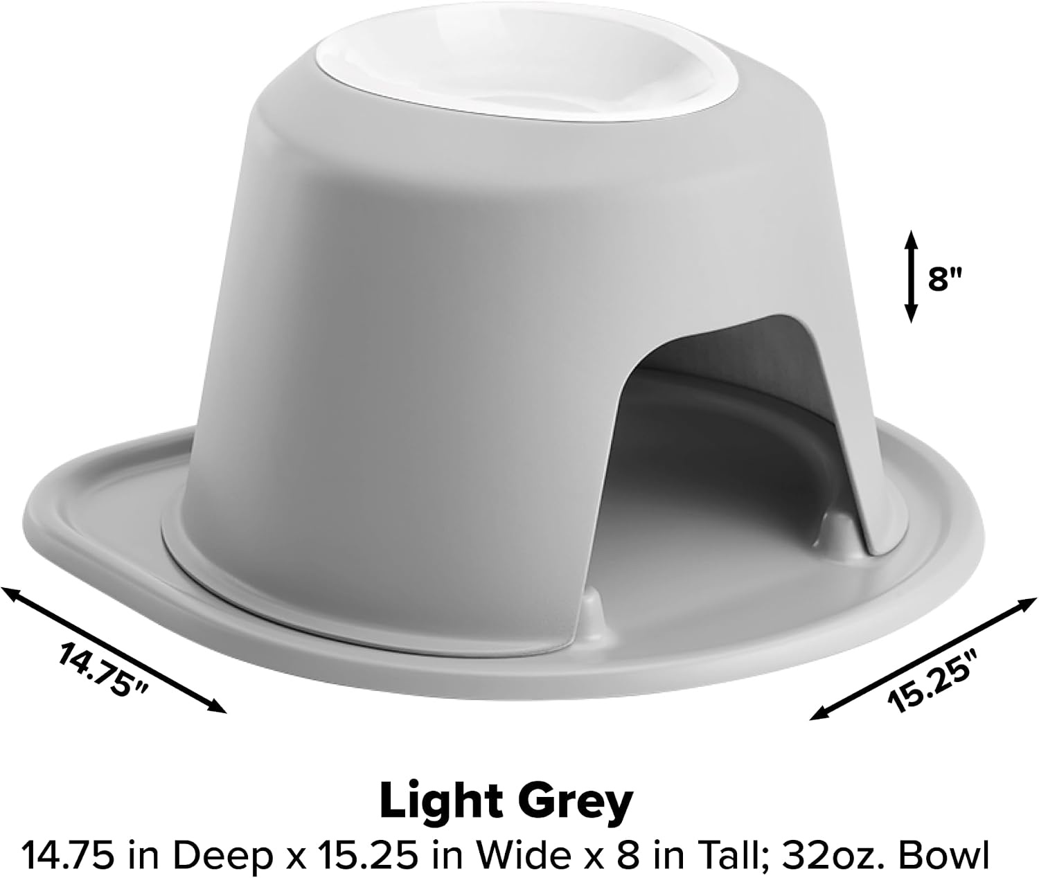 image:imageWeatherTech Single High Pet Feeding System wPlastic DogCat Bowls 3 High Stand Dark Grey PSH0803DGDGLight Grey