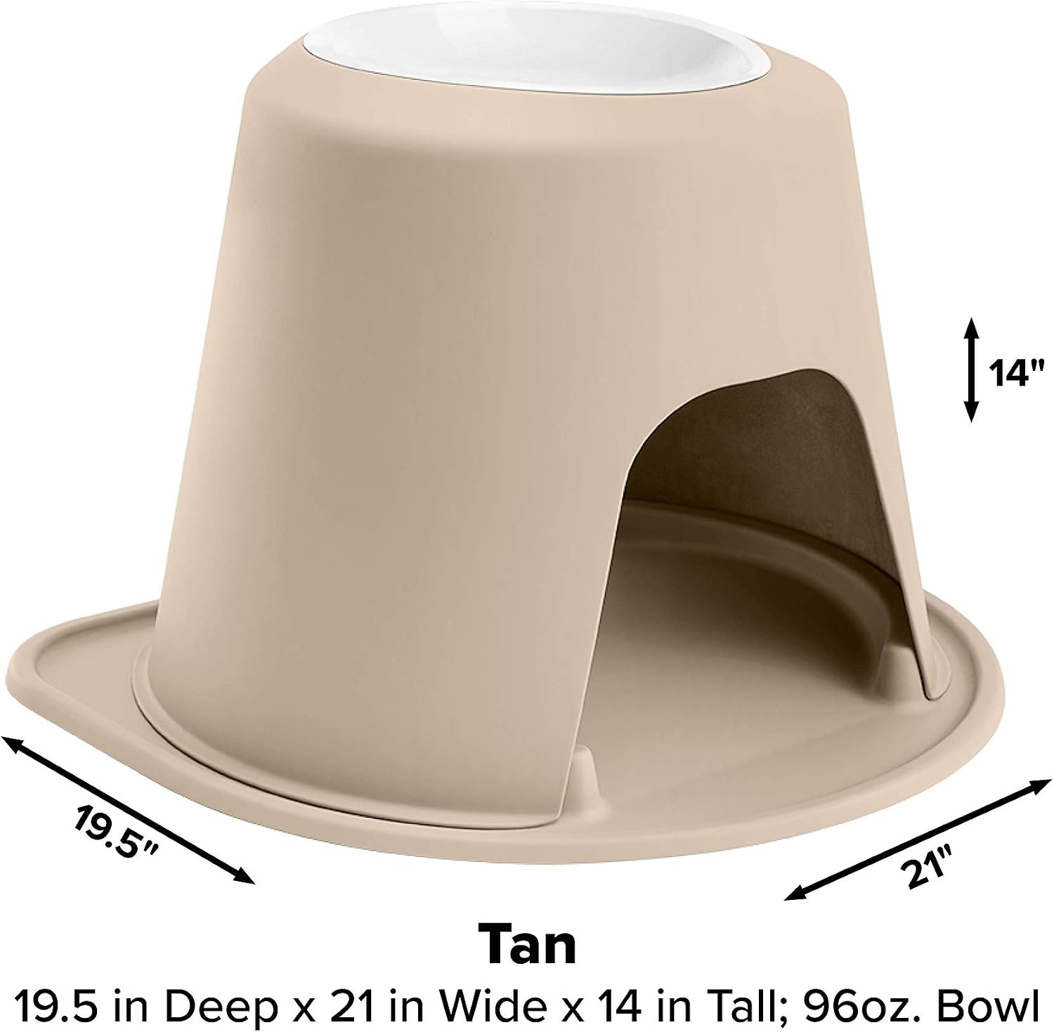 image:imageWeatherTech Single High Pet Feeding System wPlastic DogCat Bowls 3 High Stand Dark Grey PSH0803DGDGTan