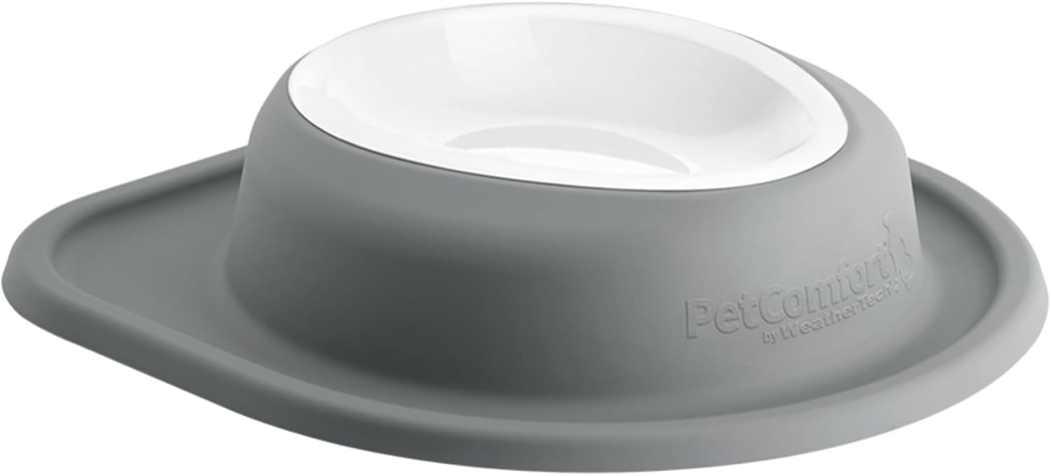 image:imageWeatherTech Single Low Pet Feeding System wPlastic DogCat Bowls 8 oz 1 Cup Dark Grey PSL0801DGDark Grey