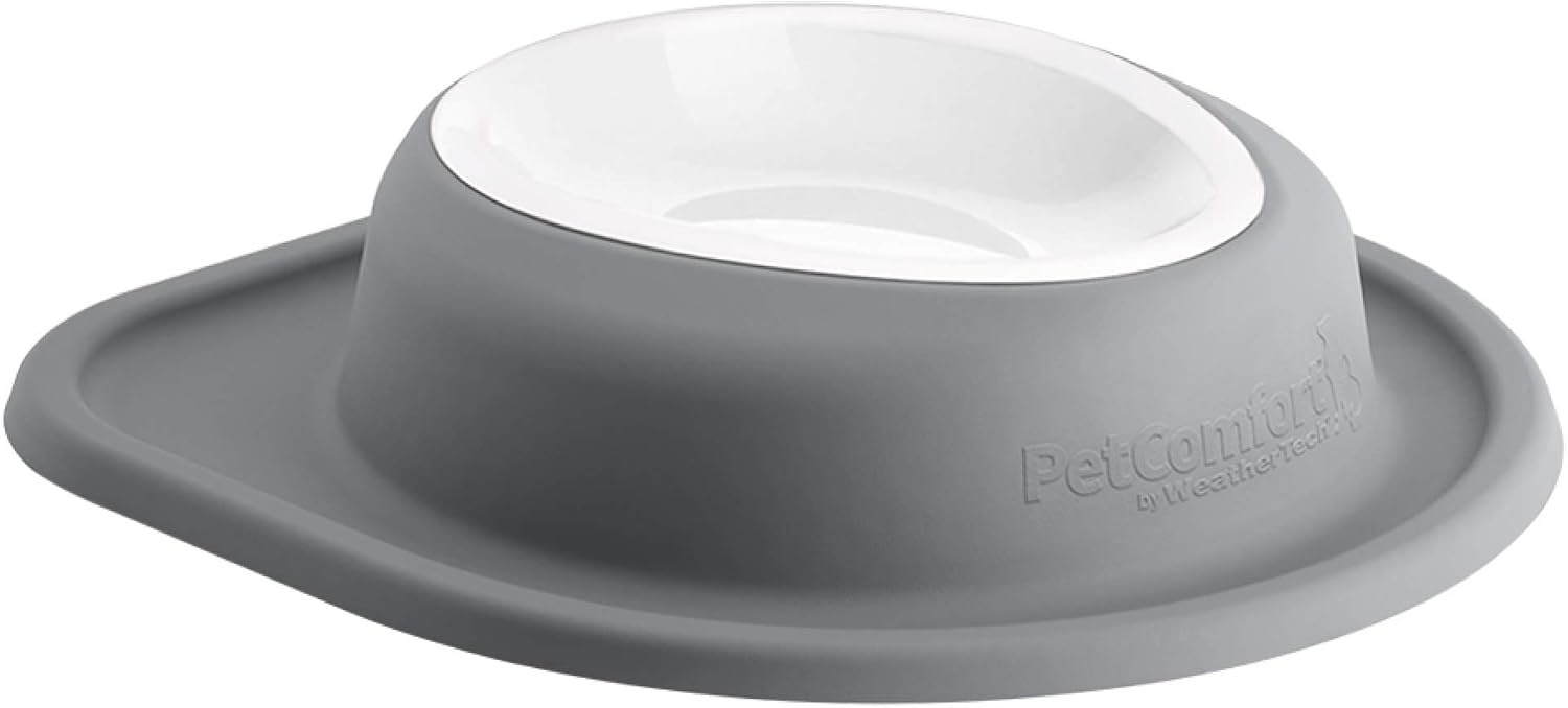 image:imageWeatherTech Single Low Pet Feeding System wPlastic DogCat Bowls 8 oz 1 Cup Dark Grey PSL0801DGDark Grey