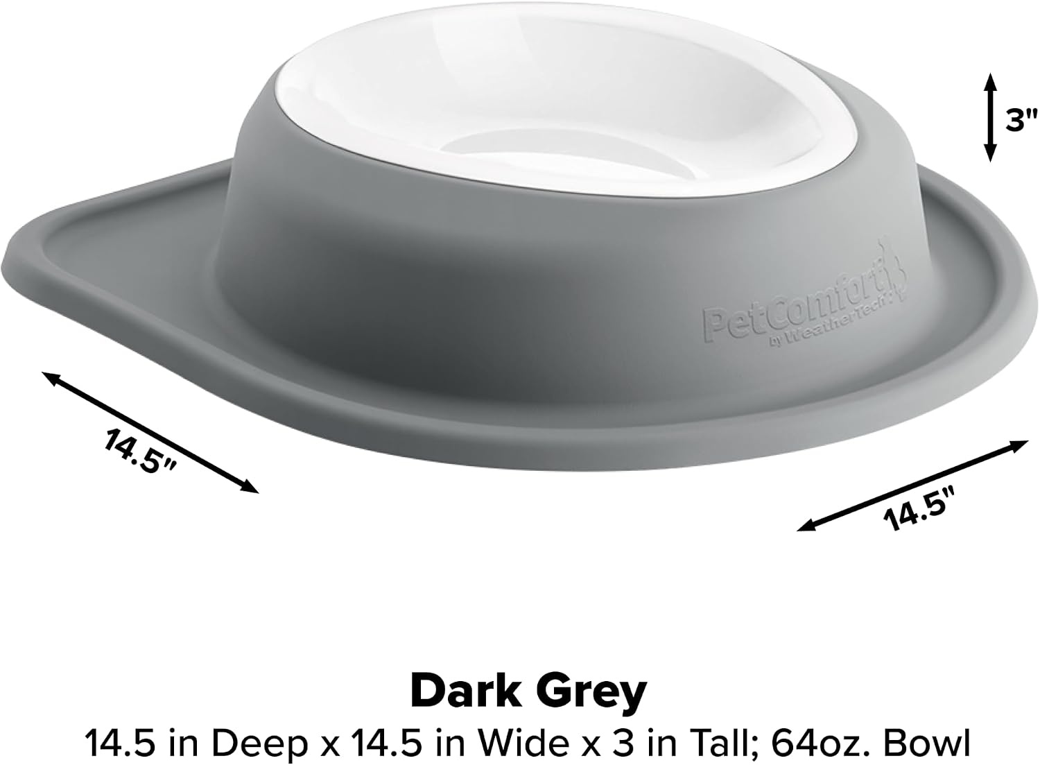 image:imageWeatherTech Single Low Pet Feeding System wPlastic DogCat Bowls 8 oz 1 Cup Dark Grey PSL0801DGDark Grey