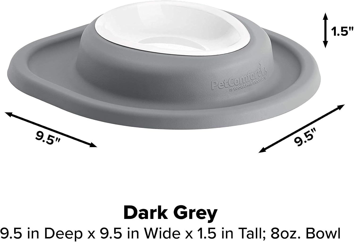 image:imageWeatherTech Single Low Pet Feeding System wPlastic DogCat Bowls 8 oz 1 Cup Dark Grey PSL0801DGDark Grey
