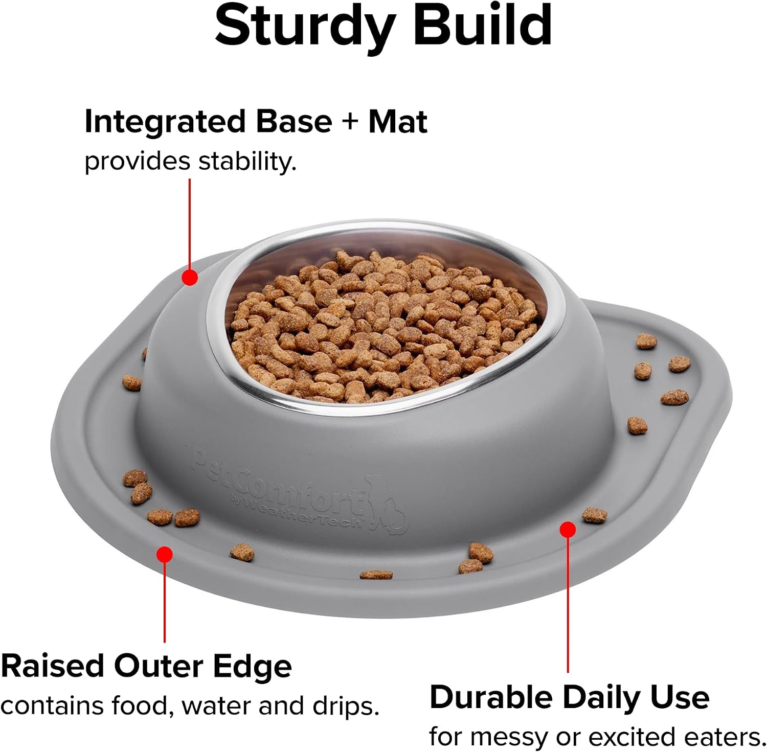 image:imageWeatherTech Single Low Pet Feeding System wPlastic DogCat Bowls 8 oz 1 Cup Dark Grey PSL0801DGDark Grey