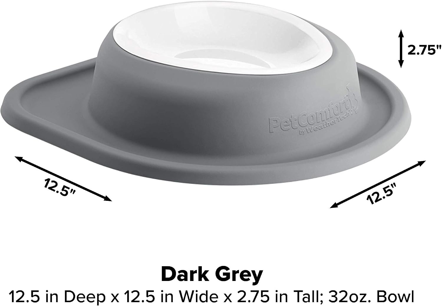 image:imageWeatherTech Single Low Pet Feeding System wPlastic DogCat Bowls 8 oz 1 Cup Dark Grey PSL0801DGDark Grey