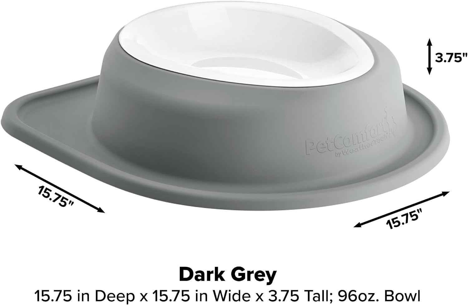 image:imageWeatherTech Single Low Pet Feeding System wPlastic DogCat Bowls 8 oz 1 Cup Dark Grey PSL0801DGDark Grey