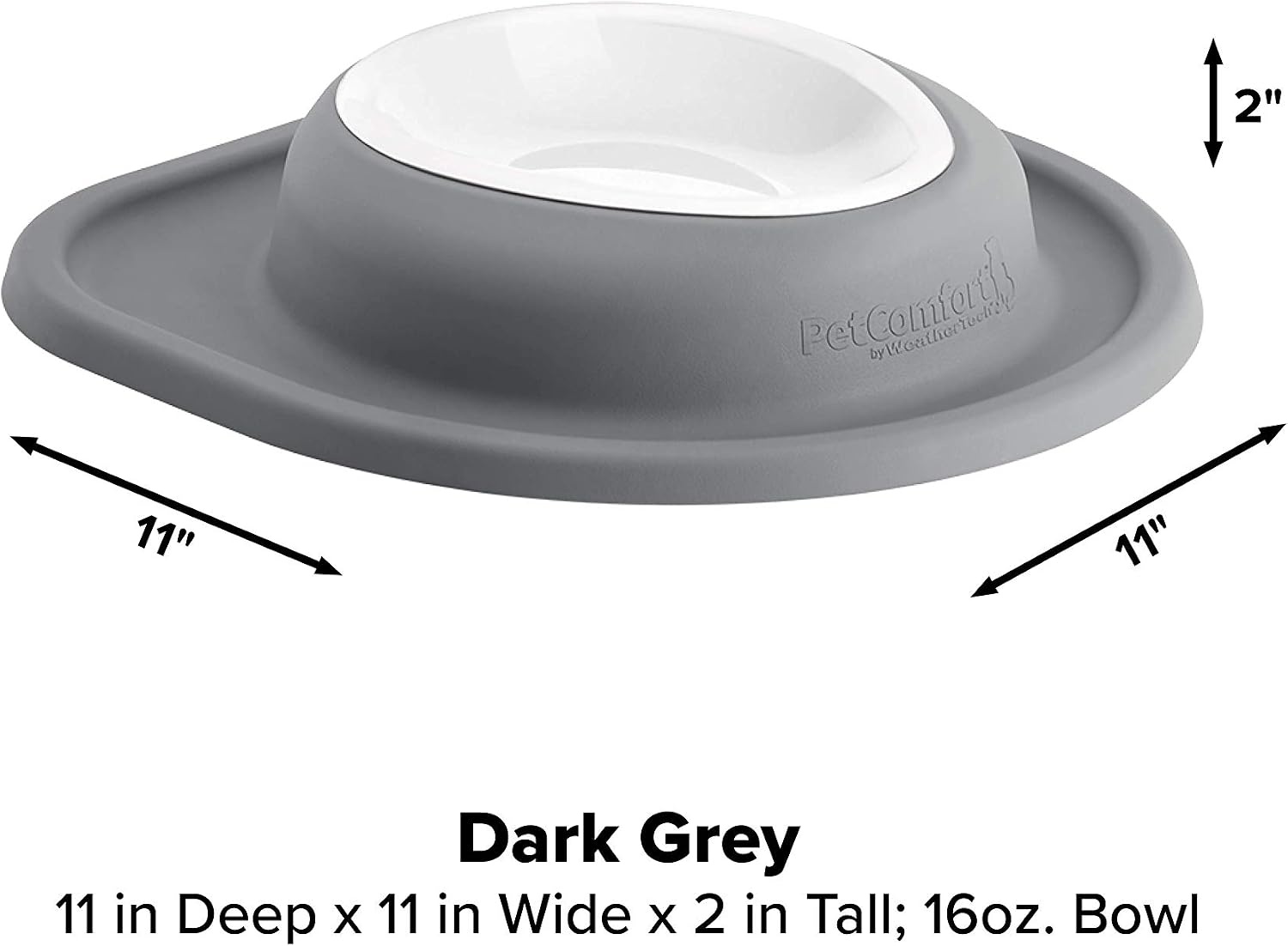 image:imageWeatherTech Single Low Pet Feeding System wPlastic DogCat Bowls 8 oz 1 Cup Dark Grey PSL0801DGDark Grey