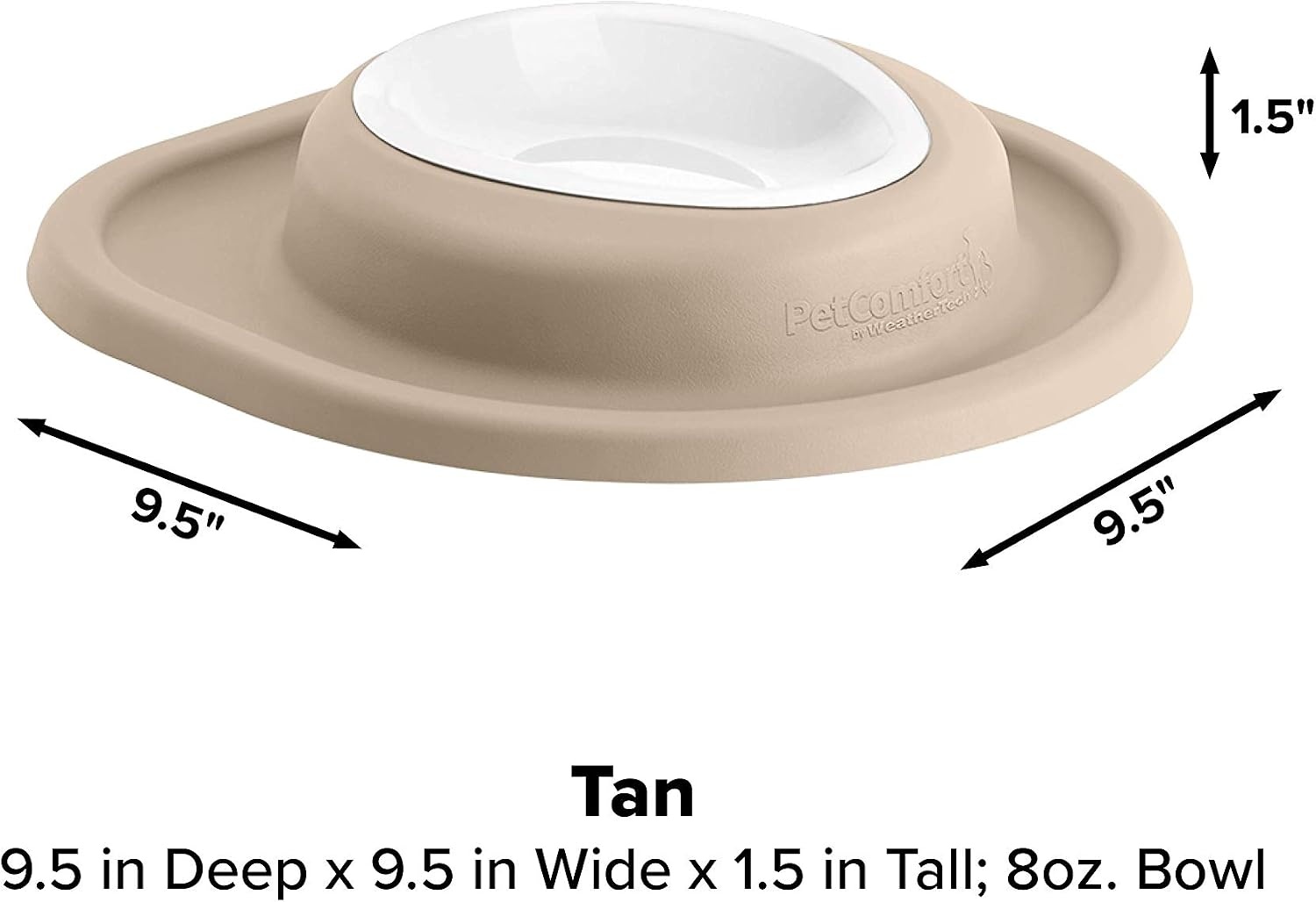 image:imageWeatherTech Single Low Pet Feeding System wPlastic DogCat Bowls 8 oz 1 Cup Dark Grey PSL0801DGTan