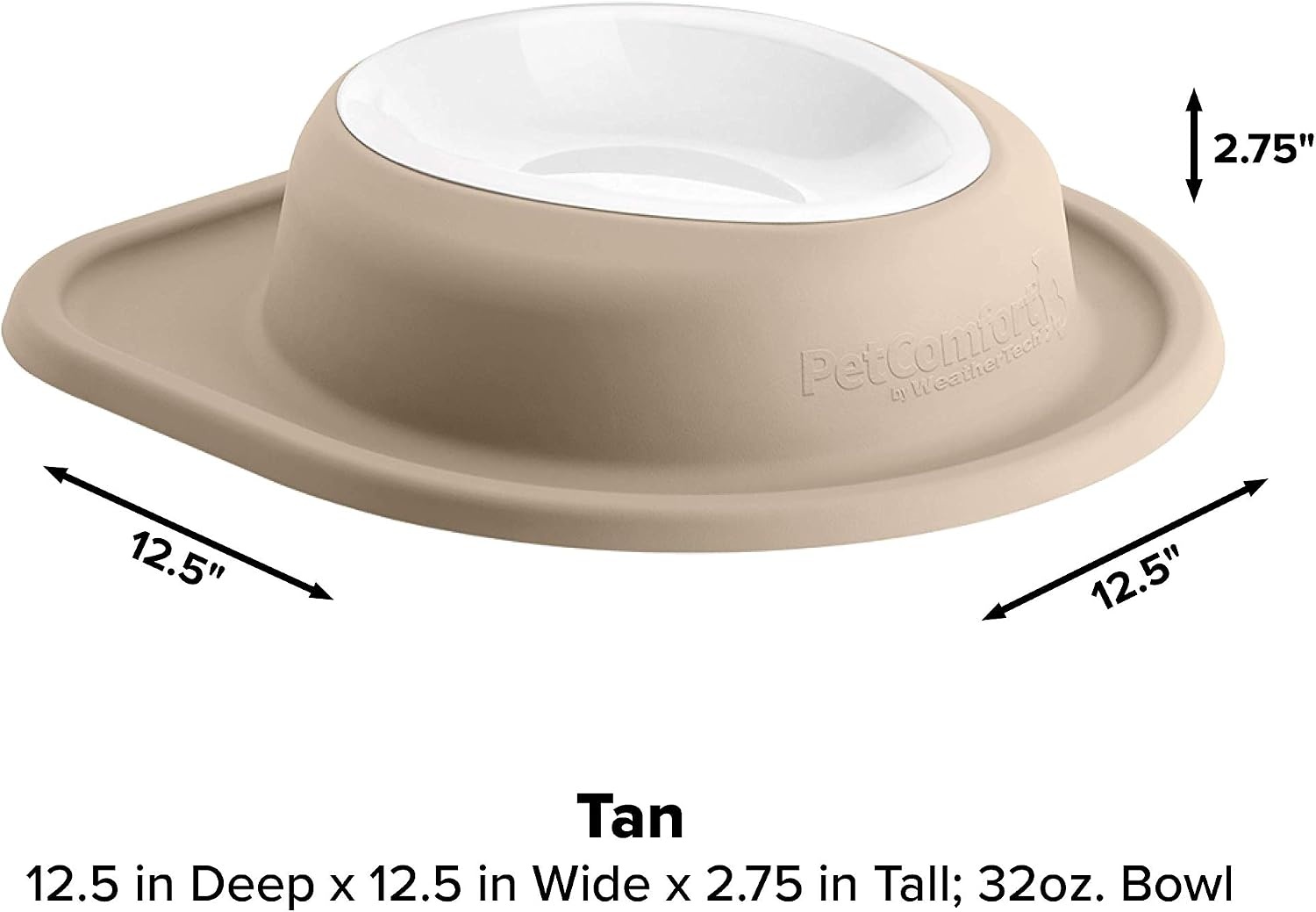 image:imageWeatherTech Single Low Pet Feeding System wPlastic DogCat Bowls 8 oz 1 Cup Dark Grey PSL0801DGTan